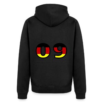 9 Numéro Allemagne Jersey - Veste à capuche bio Premium Unisexe - noir - Dos - Nico (187cm)