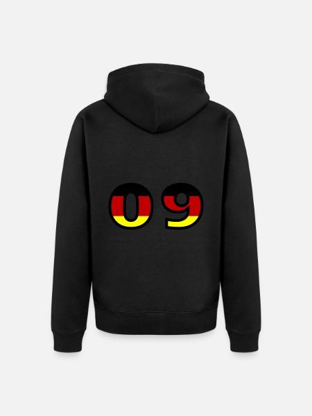 9 Number Germany Jersey - Unisex Premium Organic Zip Hoodie - black