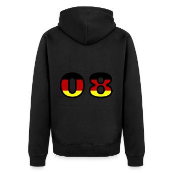 8 Number Germany Jersey - Unisex Premium Organic Zip Hoodie - black - Back - Nico (187cm)