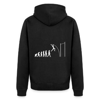 Stabhochspringer-Geschenk - Unisex Premium Bio Zip Hoodie - Schwarz - Hinten - Nico (187cm)