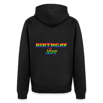 Geburtgay Junge Lgbt Gay Pride Alles Gute Zum - Unisex Premium Bio Zip Hoodie - Schwarz - Hinten - Nico (187cm)