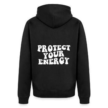 Protégez votre motivation énergétique - Veste à capuche bio Premium Unisexe - noir - Dos - Nico (187cm)