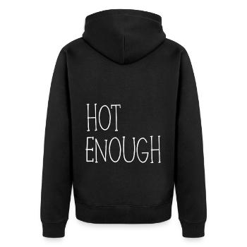 hot enough Summer Beach funny quote - Unisex Premium Bio Zip Hoodie - Schwarz - Hinten - Nico (187cm)