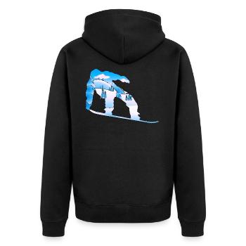 Snowboard - vacances d’hiver - cadeaux - ski - vacances - Veste à capuche bio Premium Unisexe - noir - Dos - Nico (187cm)