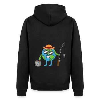 Pêche de la Terre Journée de la Terre Journée de l’environnement De la Terre - Veste à capuche bio Premium Unisexe - noir - Dos - Nico (187cm)