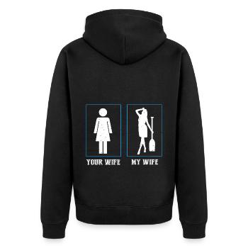 Drachenboot Trainer und Drachenboot - Unisex Premium Bio Zip Hoodie - Schwarz - Hinten - Nico (187cm)