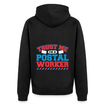 Postbote Briefträger Brief Paketdienst Geschenk - Unisex Premium Bio Zip Hoodie - Schwarz - Hinten - Nico (187cm)