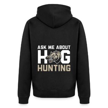 Posez-moi des questions sur la chasse au cochon Boar Hunter - Veste à capuche bio Premium Unisexe - noir - Dos - Nico (187cm)