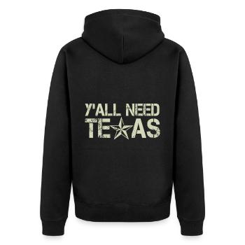 Vous avez tous besoin du Texas - Veste à capuche bio Premium Unisexe - noir - Dos - Nico (187cm)