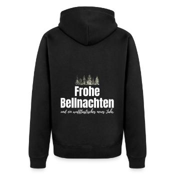 Hund Hunde Weihnachten - lustiger Weihnachtsspruch - Unisex Premium Bio Zip Hoodie - Schwarz - Hinten - Nico (187cm)