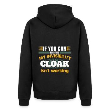 Mein Unsichtbarer Mantel Funktioniert Nicht - Unisex Premium Bio Zip Hoodie - Schwarz - Hinten - Nico (187cm)