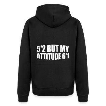 5'2 Mais mon attitude 6'1 8 - Veste à capuche bio Premium Unisexe - noir - Dos - Nico (187cm)