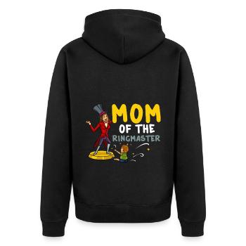 Circus Birthday Party Mama Theme Ringmaster - Unisex Premium Organic Zip Hoodie - black - Back - Nico (187cm)