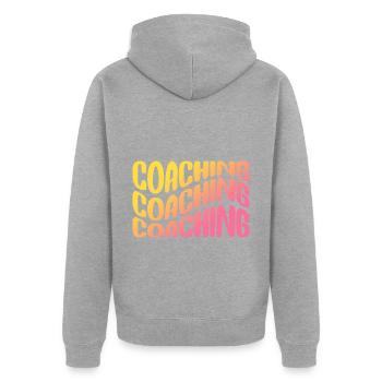 Coaching Trainer Mentor Mindset Influencer Blog - Unisex Premium Organic Zip Hoodie - heather grey - Back - Nico (187cm)