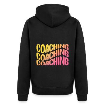 Coaching Trainer Mentor Mindset Influencer Blog - Unisex Premium Organic Zip Hoodie - black - Back - Nico (187cm)