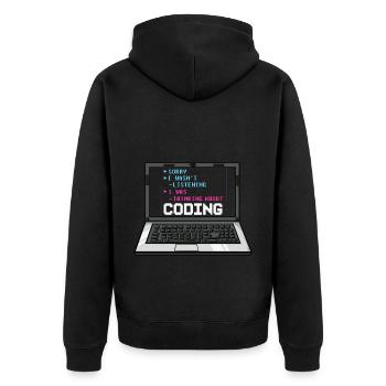 Programmeur Programmation Ordinateur Développeur Pc - Veste à capuche bio Premium Unisexe - noir - Dos - Nico (187cm)