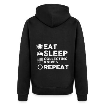Knife Maker Knife Collector Design Knife Fan - Unisex Premium Organic Zip Hoodie - black - Back - Nico (187cm)
