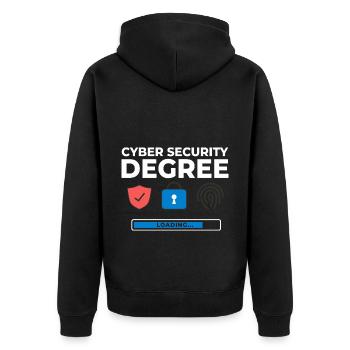 Cyber Security Information Computer Sicherheit - Unisex Premium Organic Zip Hoodie - black - Back - Nico (187cm)