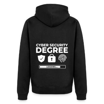 Cyber Security Information Computer Sicherheit - Unisex Premium Bio Zip Hoodie - Schwarz - Hinten - Nico (187cm)
