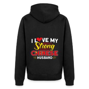 Chine Chinese Roots Cadeau - Veste à capuche bio Premium Unisexe - noir - Dos - Nico (187cm)
