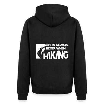 Climbing Climbers Mountains Climbing Wall Kletterdad - Unisex Premium Organic Zip Hoodie - black - Back - Nico (187cm)