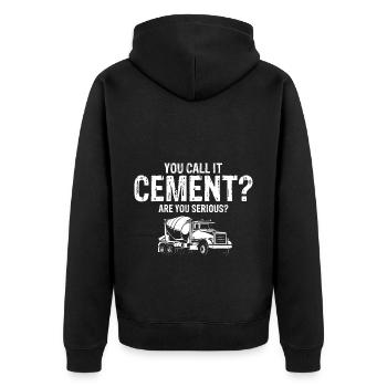 Conception de constructeur de béton pour les travailleurs de la construction et le chantier de construction - Veste à capuche bio Premium Unisexe - noir - Dos - Nico (187cm)