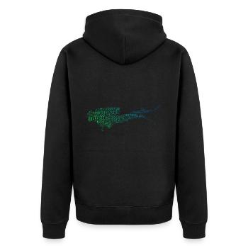 Scuba Taucher Scuba Tauchen Tauchen Herren - Unisex Premium Bio Zip Hoodie - Schwarz - Hinten - Nico (187cm)