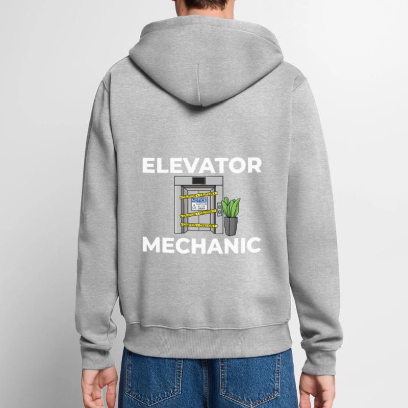 Elevator Elevator Technician Elevator Elevator Unisex Premium Organic Zip Hoodie