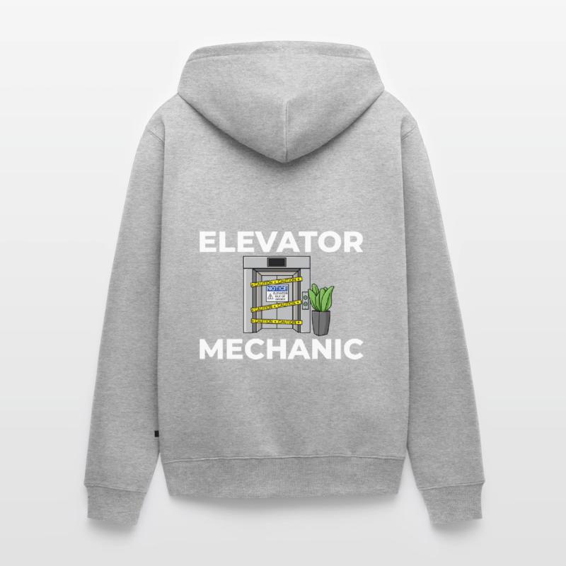 Elevator Elevator Technician Elevator Elevator Unisex Premium Organic Zip Hoodie