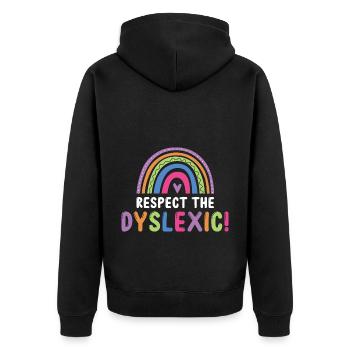 Dyslexia Interventionist for Dyslexia - Unisex Premium Organic Zip Hoodie - black - Back - Nico (187cm)