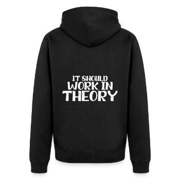 Cela devrait fonctionner en théorie 6 - Veste à capuche bio Premium Unisexe - noir - Dos - Nico (187cm)