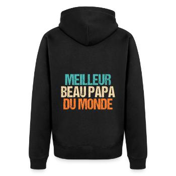 Meilleur Beau Papa | Beau-Père - Veste à capuche bio Premium Unisexe - noir - Dos - Nico (187cm)