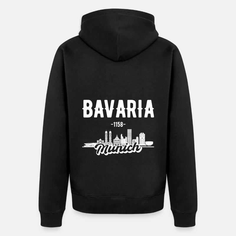 Munich Skyline Bavaria Cadeau - Veste à capuche bio Premium Unisexe - noir