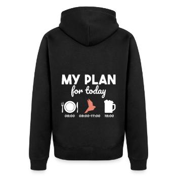 Origami Papier Japan Bier Geschenkidee - Unisex Premium Bio Zip Hoodie - Schwarz - Hinten - Nico (187cm)