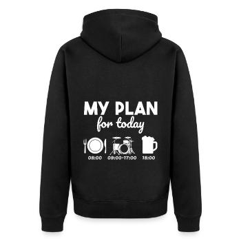 Drums Drummer Musician Gift Idea - Unisex Premium Organic Zip Hoodie - black - Back - Nico (187cm)