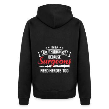 Anesthesie Technicien en anesthésie Anesthésiste Anesthésiste - Veste à capuche bio Premium Unisexe - noir - Dos - Nico (187cm)
