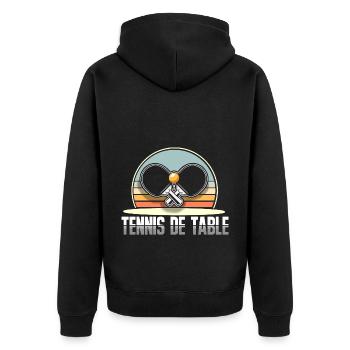 Table tennis - Unisex Premium Organic Zip Hoodie - black - Back - Nico (187cm)
