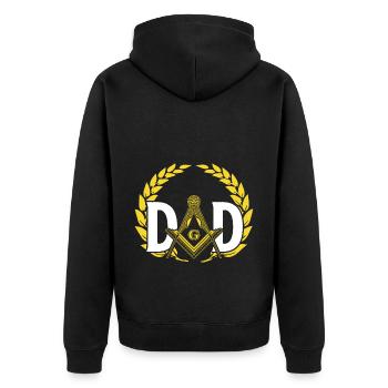 Masonic Freemasonry Fraternal - Unisex Premium Bio Zip Hoodie - Schwarz - Hinten - Nico (187cm)