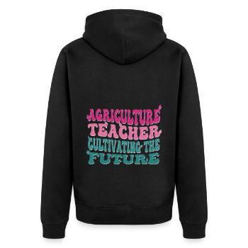La formation des enseignants agricoles de demain - Veste à capuche bio Premium Unisexe - noir - Dos - Nico (187cm)