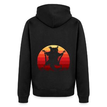 Retro Vintage Sugar Glider Owner Sugar Gliders - Unisex Premium Organic Zip Hoodie - black - Back - Nico (187cm)