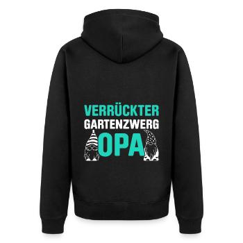 Gartenzwerg Für Gartenzwerg Liebhaber Gärtner Lust - Unisex Premium Bio Zip Hoodie - Schwarz - Hinten - Nico (187cm)
