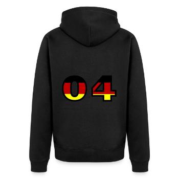 Maillot Allemagne numéro 4 - Veste à capuche bio Premium Unisexe - noir - Dos - Nico (187cm)