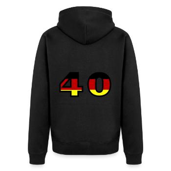 Maillot Allemagne numéro 40 - Veste à capuche bio Premium Unisexe - noir - Dos - Nico (187cm)