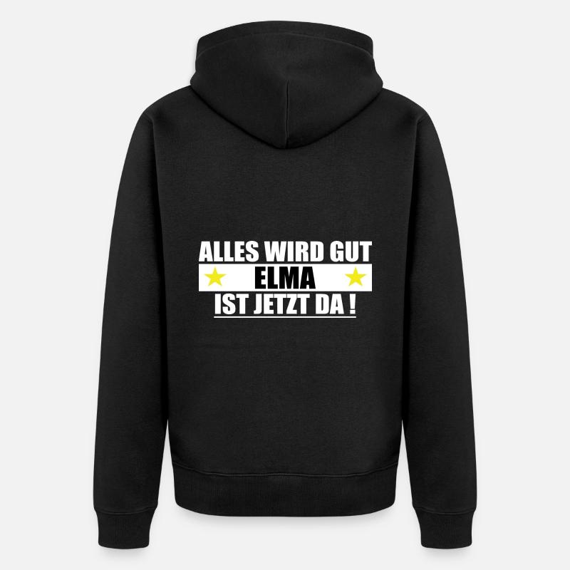 Elma Nom Prénom Anniversaire - Veste à capuche bio Premium Unisexe - noir