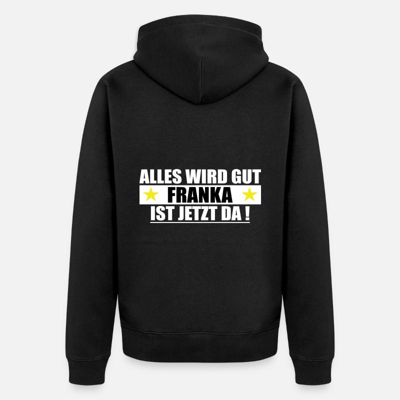 Franka Nom Prénom Anniversaire - Veste à capuche bio Premium Unisexe - noir