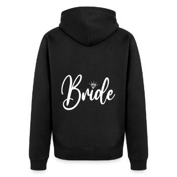 Bride - Unisex Premium Bio Zip Hoodie - Schwarz - Hinten - Nico (187cm)