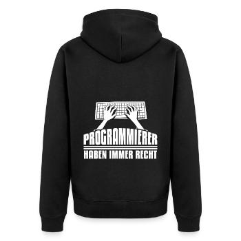 Programmierer Coder Software Entwickler - Unisex Premium Bio Zip Hoodie - Schwarz - Hinten - Nico (187cm)