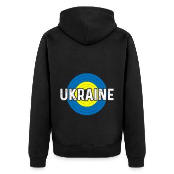 Arc-en-ciel ukrainien - Veste à capuche bio Premium Unisexe - noir - Dos - Nico (187cm)