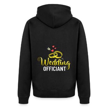 Trauungsleiter Eheoffizier Priester Pfarrer Ehe - Unisex Premium Bio Zip Hoodie - Schwarz - Hinten - Nico (187cm)