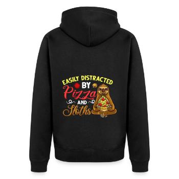Sloth Pizza Livraison Pizzeria Italien - Veste à capuche bio Premium Unisexe - noir - Dos - Nico (187cm)